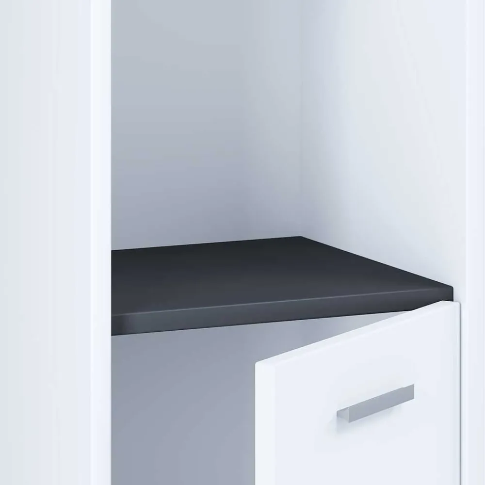 Wohnen Badschränke*Bad Hochschrank in Weiß und Anthrazit - Rondja