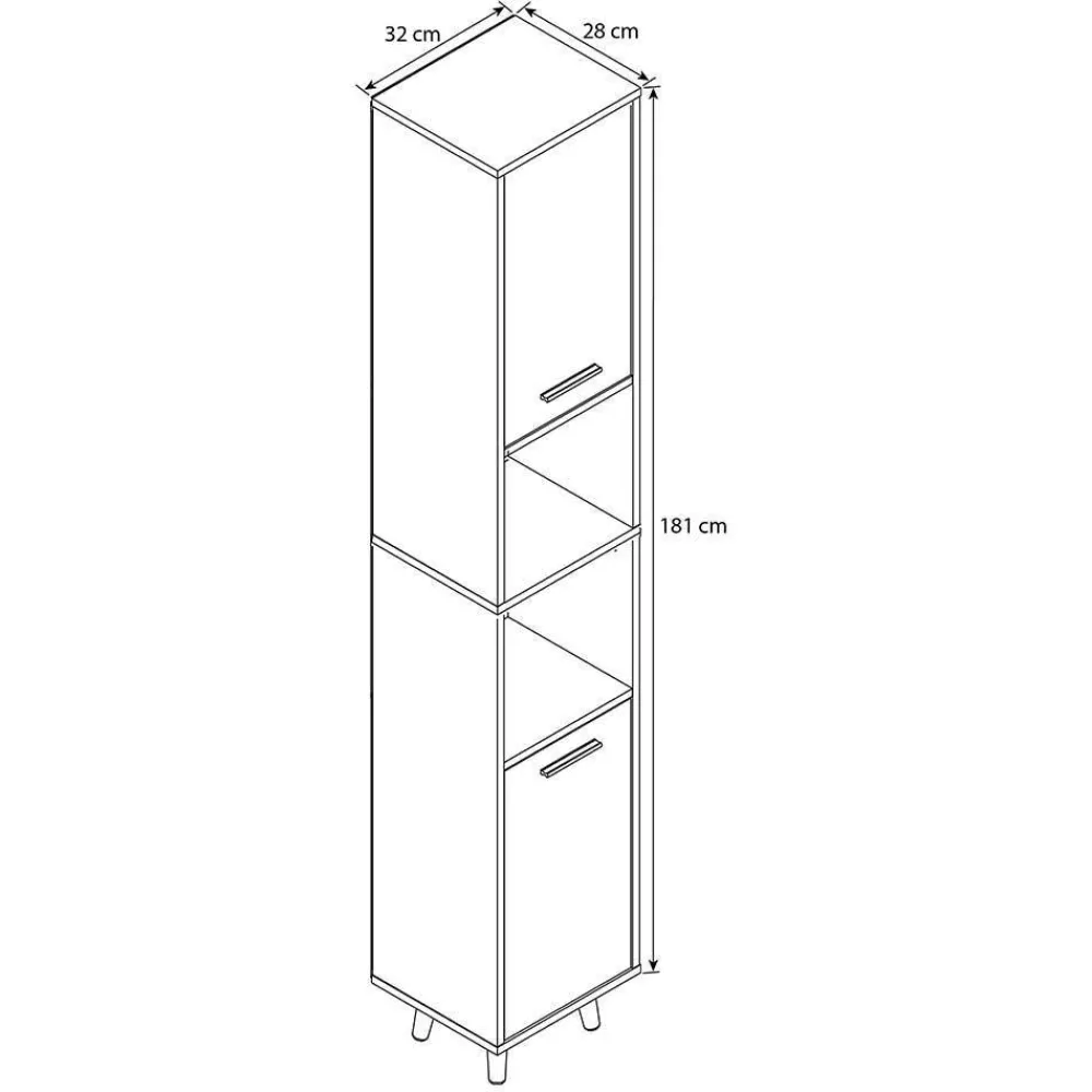Wohnen Badschränke*Bad Hochschrank in Weiß und Anthrazit - Rondja
