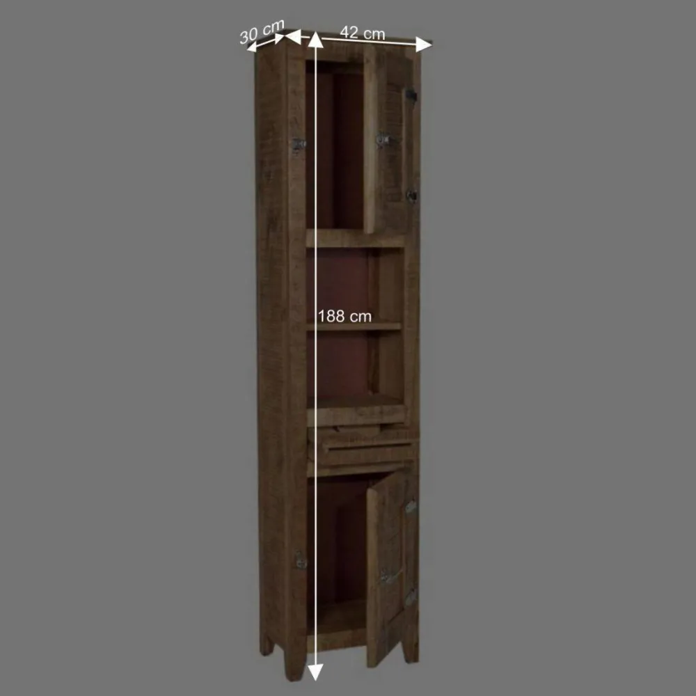 Wohnen Bad Hochschrank Suennas aus Mangobaum Massivholz