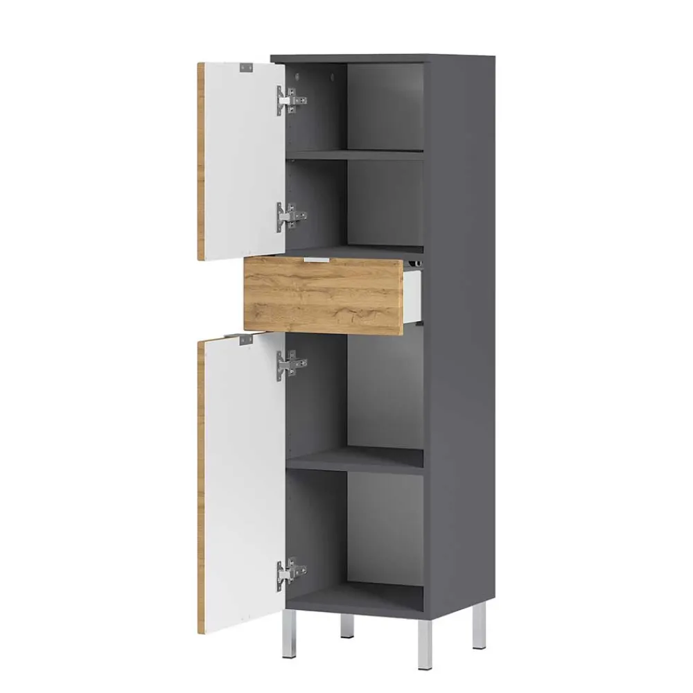 Wohnen Badezimmer Komplett*Bad Kombination Möbel zweifarbig - Tanjura (dreiteilig)