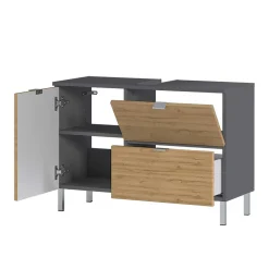 Wohnen Badezimmer Komplett*Bad Kombination Möbel zweifarbig - Tanjura (dreiteilig)