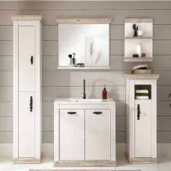 Wohnen Badezimmer Komplett*Bad Landhausmöbel Set - Doules (fünfteilig)