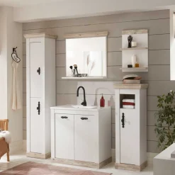 Wohnen Badezimmer Komplett*Bad Landhausmöbel Set - Doules (fünfteilig)
