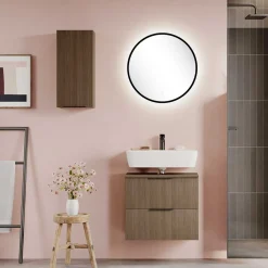 Wohnen Bad Möbelset in Eiche Dunkel - Ucaida (dreiteilig)