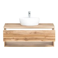 Wohnen Badezimmer Komplett*Bad Möbelset mit Baumkante Dekor - Tofias (dreiteilig)