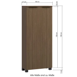 Wohnen Badschränke*Bad Midi-Schrank in Eiche Dunkel Optik - Ucaida