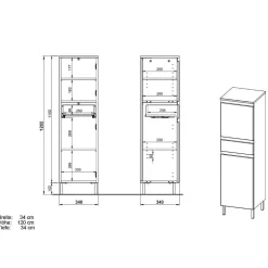 Wohnen Bad Midischrank in Hellgrau - Dadra