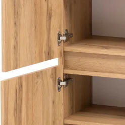 Wohnen Schränke*Bad Midischrank in Weiß Glas & Wildeiche - Vrendina