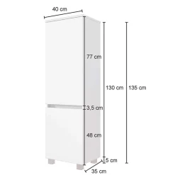 Wohnen Schränke*Bad Midischrank in Weiß Glas & Wildeiche - Vrendina