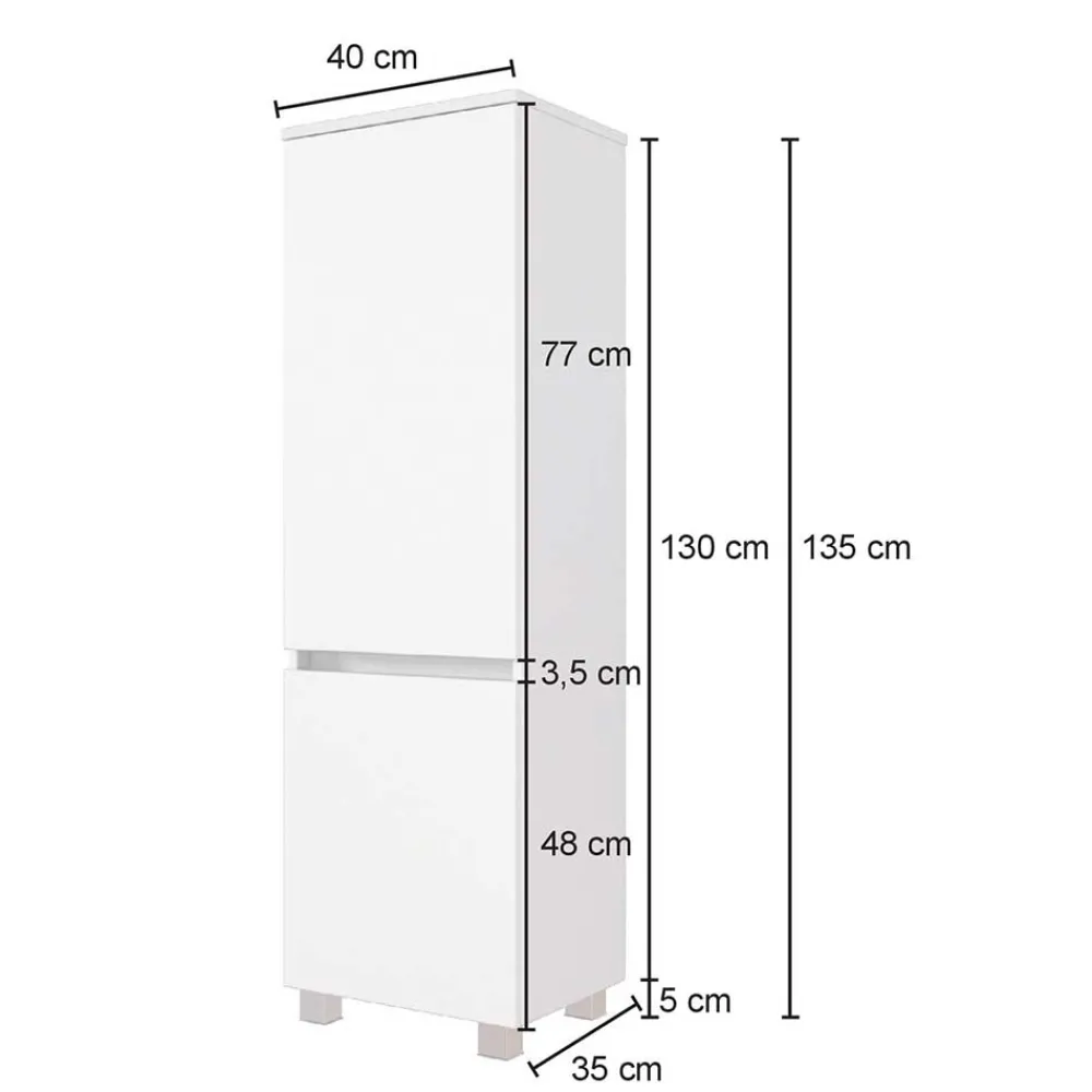 Wohnen Schränke*Bad Midischrank in Weiß Glas & Wildeiche - Vrendina