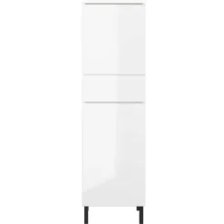 Wohnen Schränke|Badschränke*Bad Midischrank in Weiß Hochglanz - Loeesa