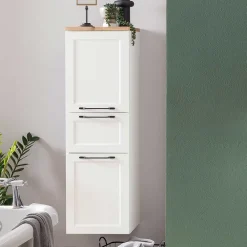 Wohnen Badschränke*Bad Midischrank in Weiß mit Wildeiche - Gyatso