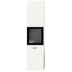 Wohnen Badschränke*Bad Midischrank mit Glaseinsatz in Weiß - Harmone