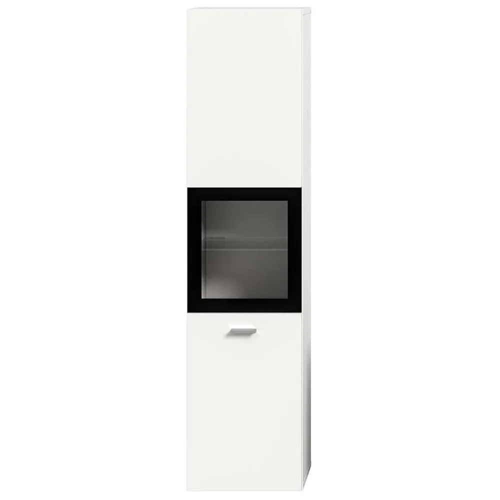 Wohnen Badschränke*Bad Midischrank mit Glaseinsatz in Weiß - Harmone