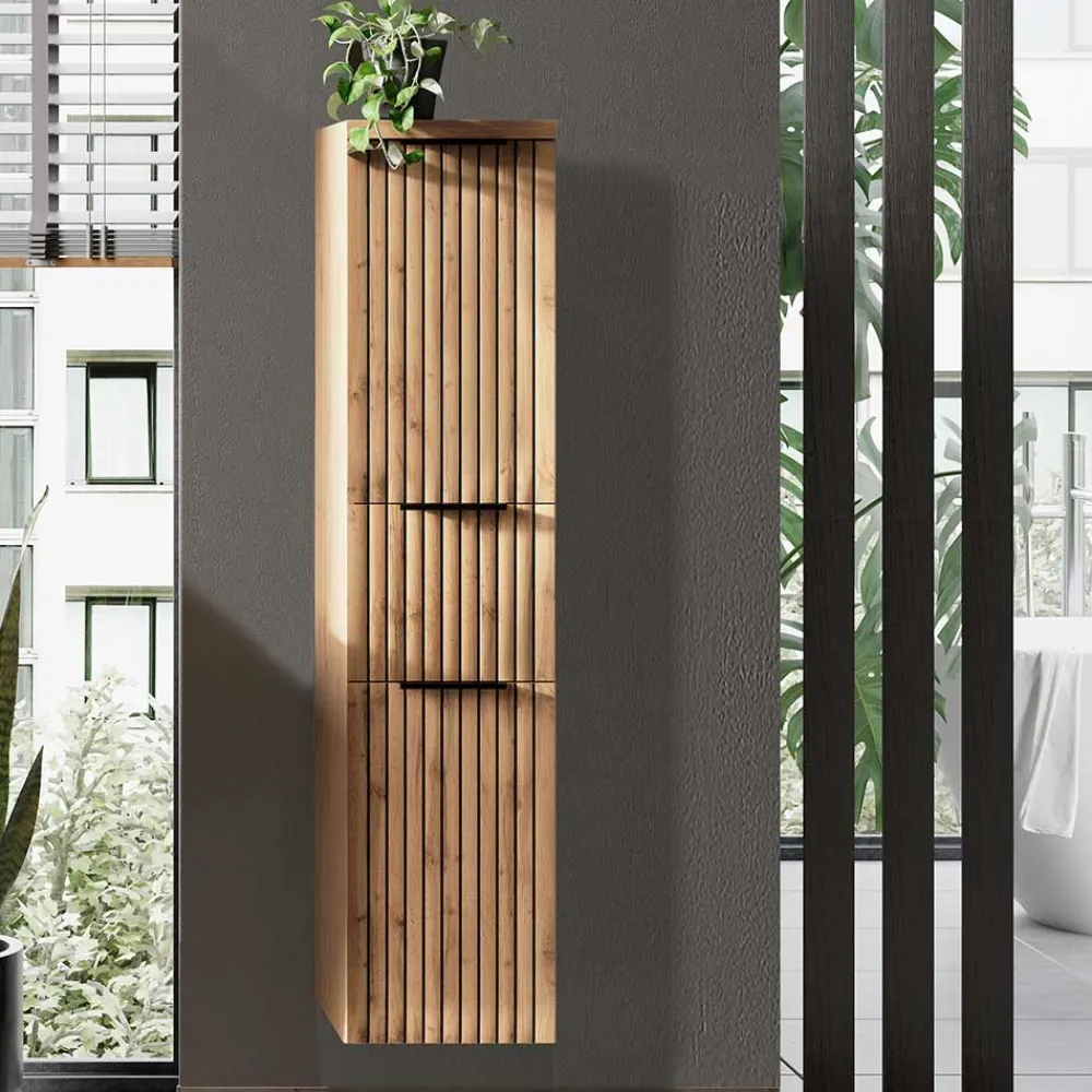 Wohnen Badschränke*Bad Midi-Schrank mit Schublade - Crystoga