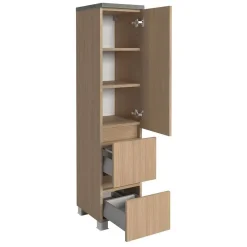 Wohnen Badschränke*Bad Midischrank mit Tür und zwei Schubladen - Leitha