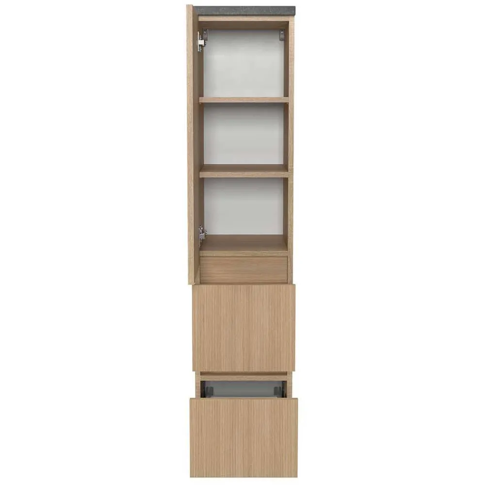 Wohnen Badschränke*Bad Midischrank mit Tür und zwei Schubladen - Leitha