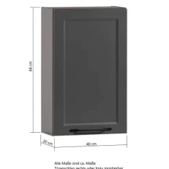 Wohnen Badschränke*Bad Oberschrank in Dunkelgrau - Novelya