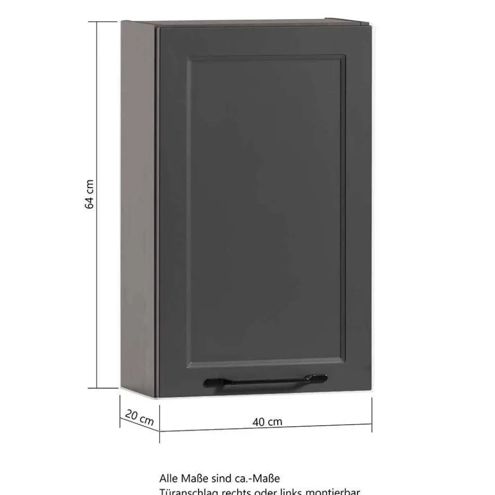 Wohnen Badschränke*Bad Oberschrank in Dunkelgrau - Novelya