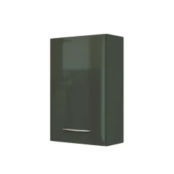 Wohnen Badschränke*Bad Oberschrank in Dunkelgrau Hochglanz Mladen 1-türig