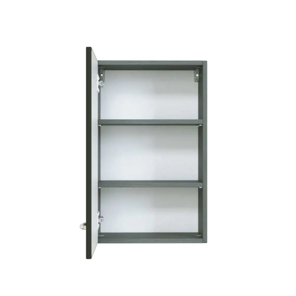 Wohnen Badschränke*Bad Oberschrank in Dunkelgrau Hochglanz Mladen 1-türig