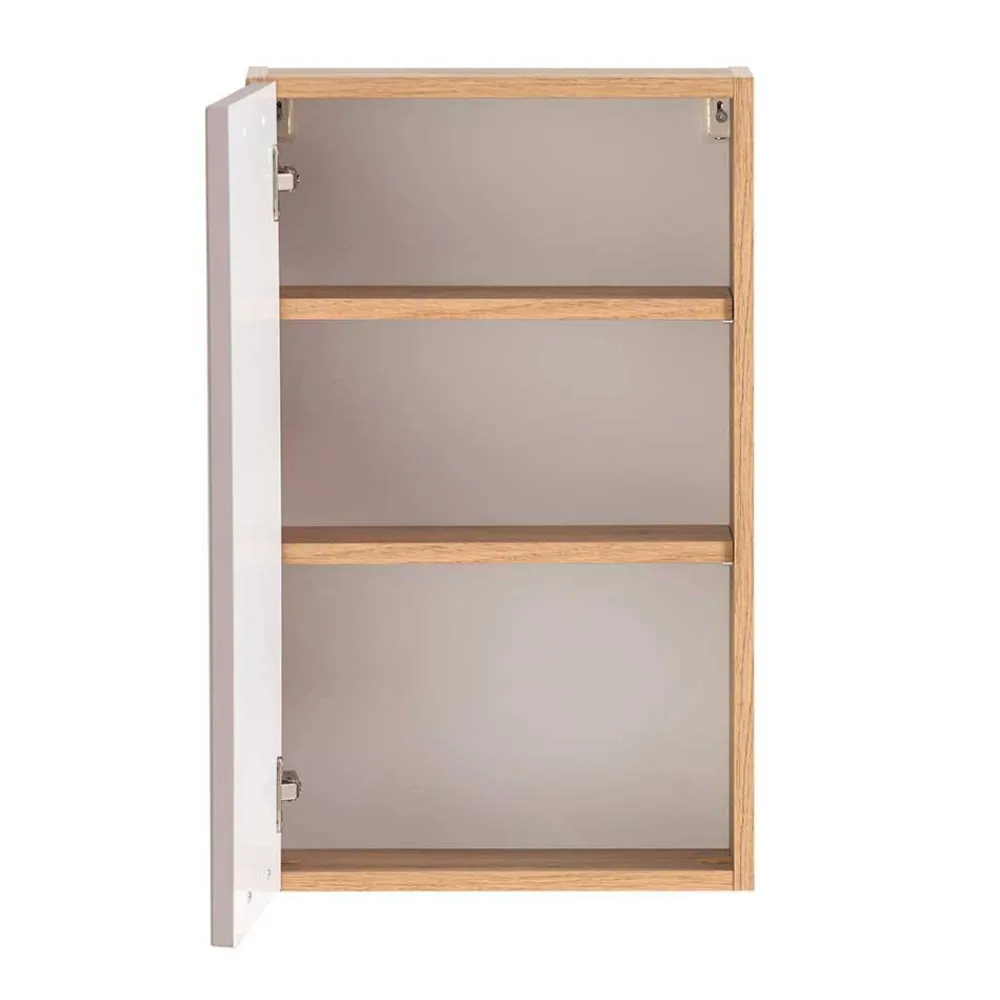 Wohnen Badschränke*Bad Oberschrank in Hellgrau und Wildeiche - Trioto