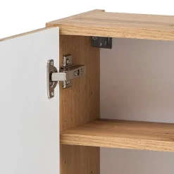 Wohnen Badschränke*Bad Oberschrank in Hellgrau und Wildeiche - Trioto