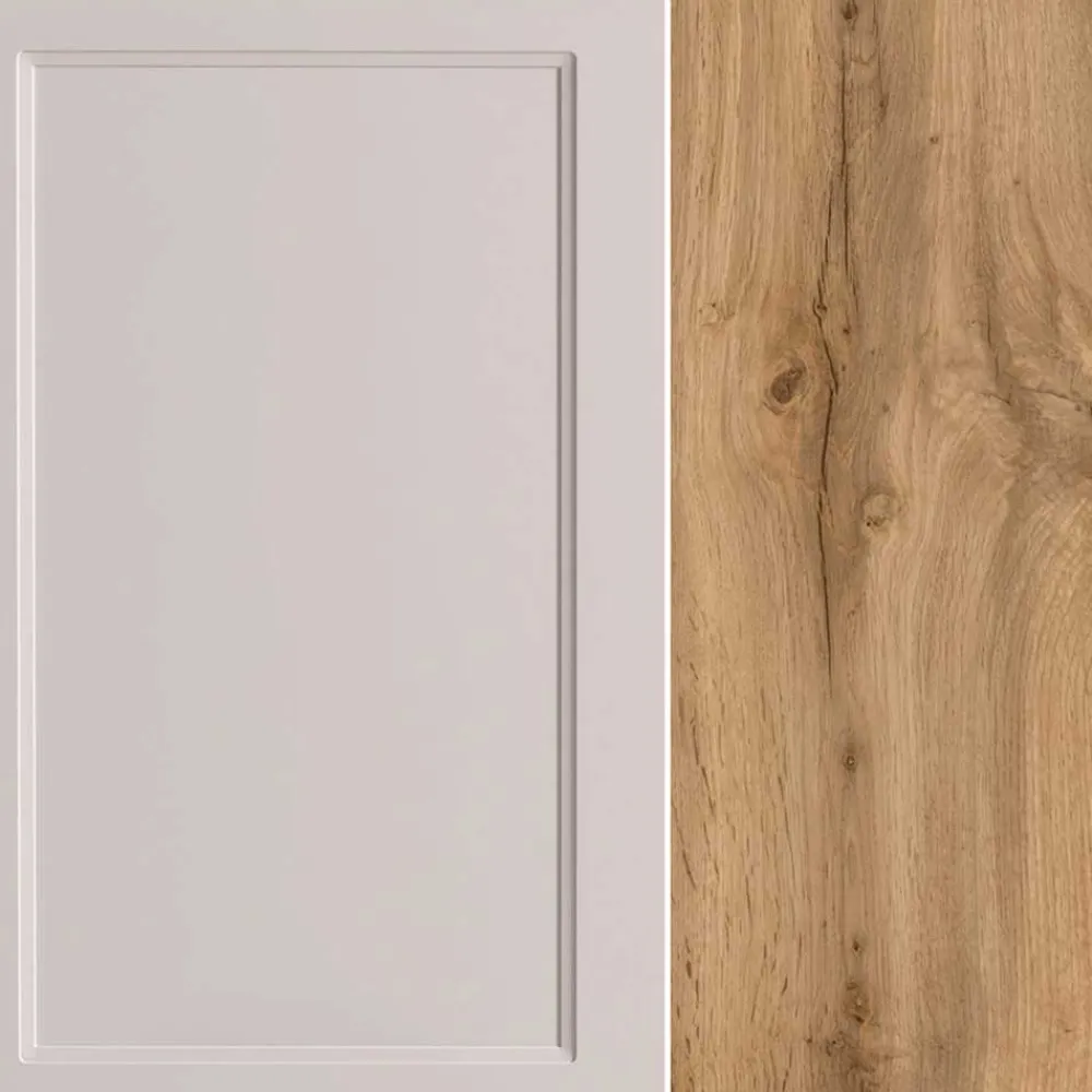 Wohnen Badschränke*Bad Oberschrank in Hellgrau und Wildeiche - Trioto