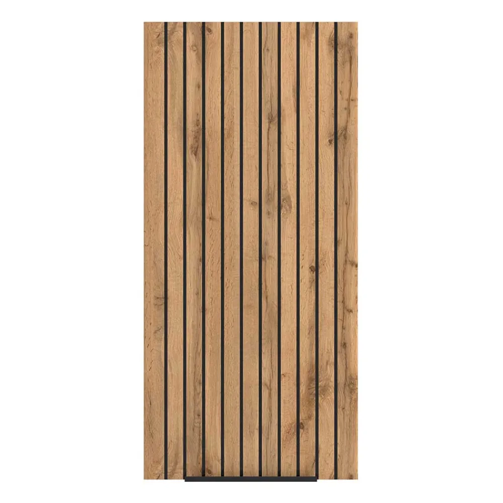 Wohnen Badschränke*Bad Oberschrank in Wildeiche mit Schwarz - Crystoga