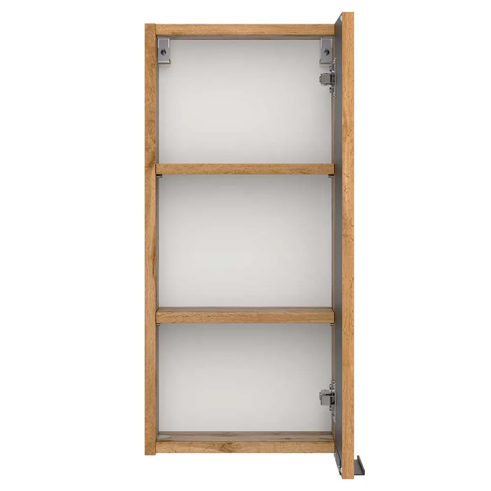 Wohnen Badschränke*Bad Oberschrank in Wildeiche mit Schwarz - Crystoga