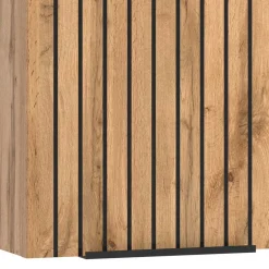 Wohnen Badschränke*Bad Oberschrank in Wildeiche mit Schwarz - Crystoga