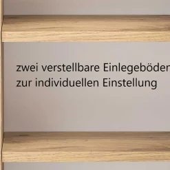 Wohnen Badschränke*Bad Oberschrank in Wildeiche mit Schwarz - Crystoga