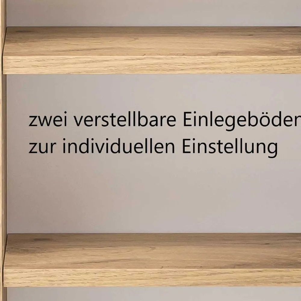 Wohnen Badschränke*Bad Oberschrank in Wildeiche mit Schwarz - Crystoga