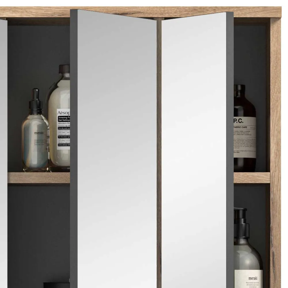 Wohnen Glasmöbel|Bad-Spiegelschränke*Bad Oberschrank mit Spiegeltüren 60 cm breit - Depart