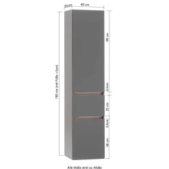 Wohnen Badschränke|Schränke*Bad Seitenschrank in Holz Optik Wildeiche - Iliam