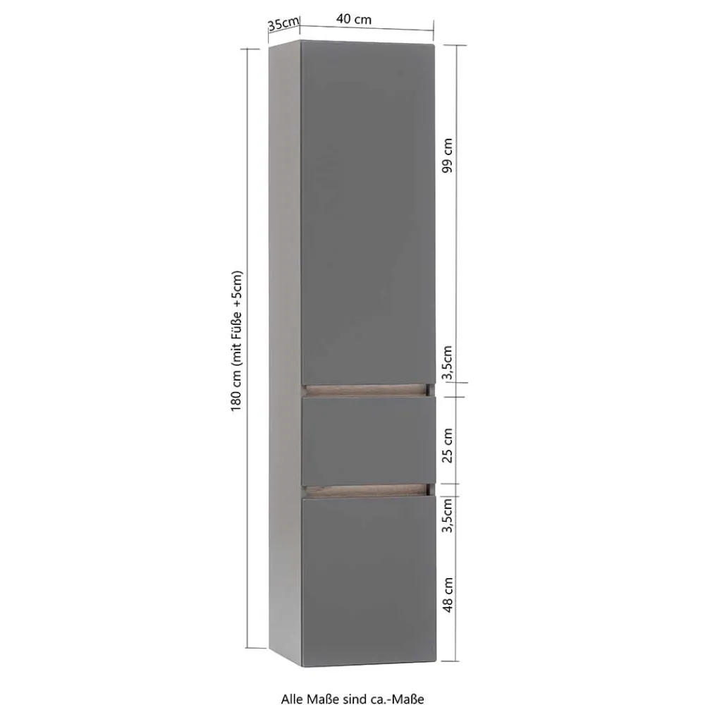 Wohnen Badschränke|Schränke*Bad Seitenschrank in Holz Optik Wildeiche - Iliam