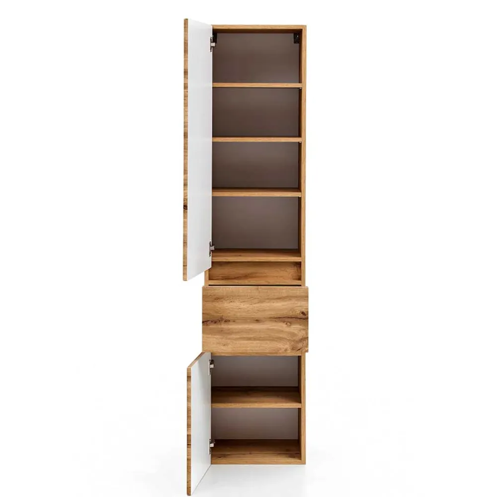 Wohnen Badschränke|Schränke*Bad Seitenschrank in Holz Optik Wildeiche - Iliam