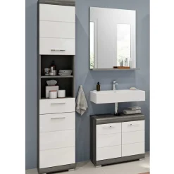 Wohnen Badezimmer Komplett*Bad Spiegel & Beckenschrank & Hochschrank - Nancys (dreiteilig)