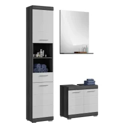 Wohnen Badezimmer Komplett*Bad Spiegel & Beckenschrank & Hochschrank - Nancys (dreiteilig)