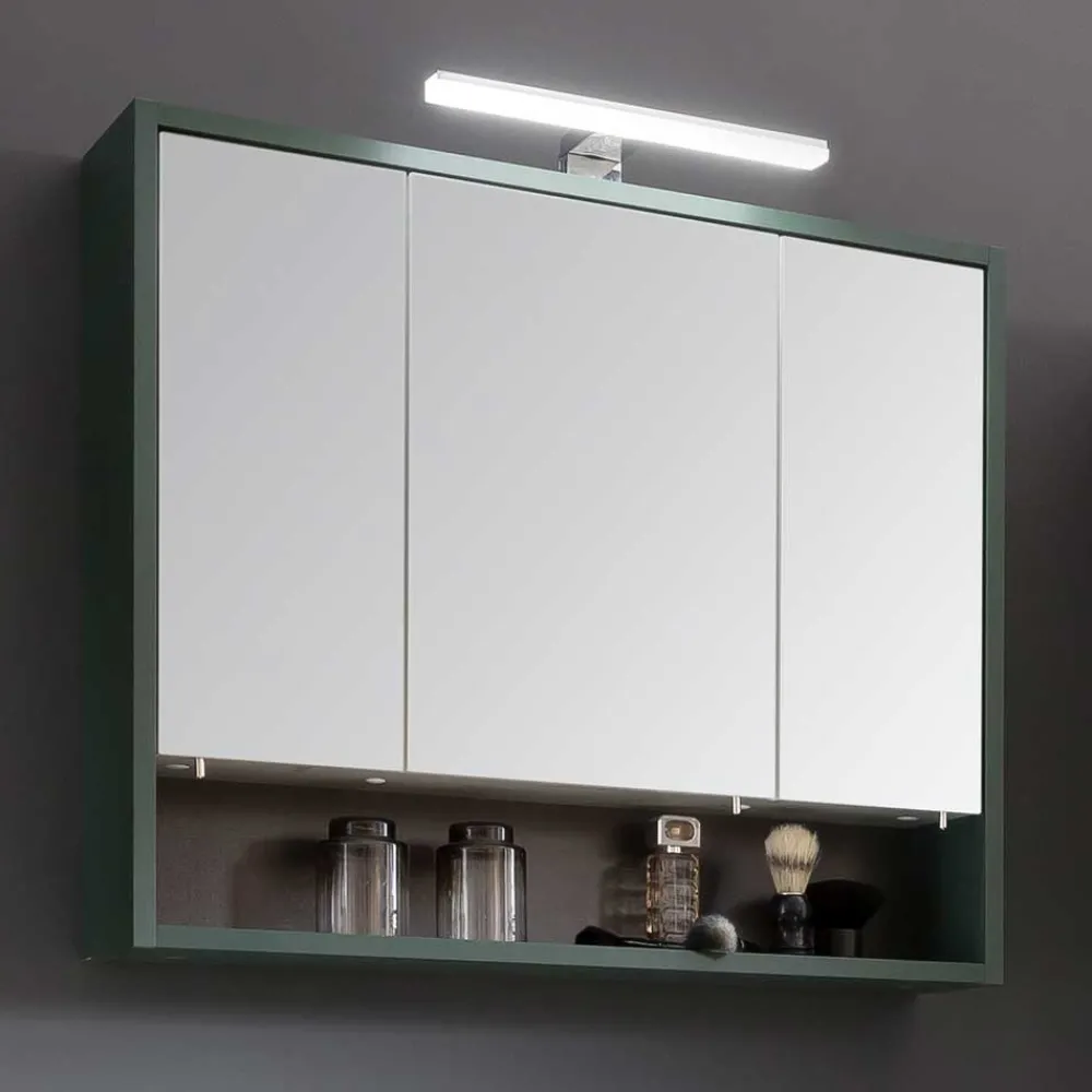 Wohnen Bad Spiegelschrank in Dunkelgrün - Aqua