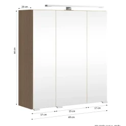 Wohnen Bad-Spiegelschränke*Bad Spiegelschrank in Eiche Hell - Vibulam
