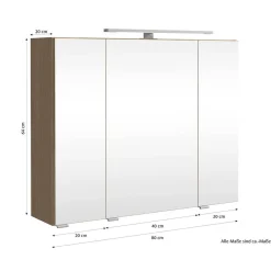 Wohnen Bad-Spiegelschränke*Bad Spiegelschrank in Eiche Hell - Vibulam