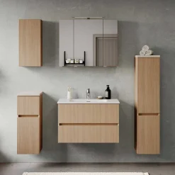 Wohnen Bad-Spiegelschränke*Bad Spiegelschrank in Eiche Hell - Vibulam