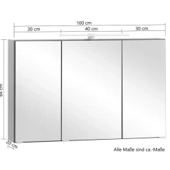 Wohnen Bad-Spiegelschränke*Bad Spiegelschrank in Wildeiche Optik - Drumias