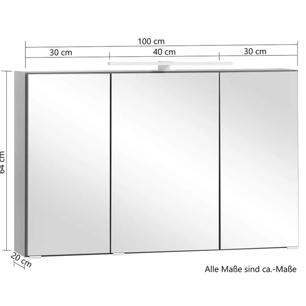 Wohnen Bad-Spiegelschränke*Bad Spiegelschrank in Wildeiche Optik - Drumias