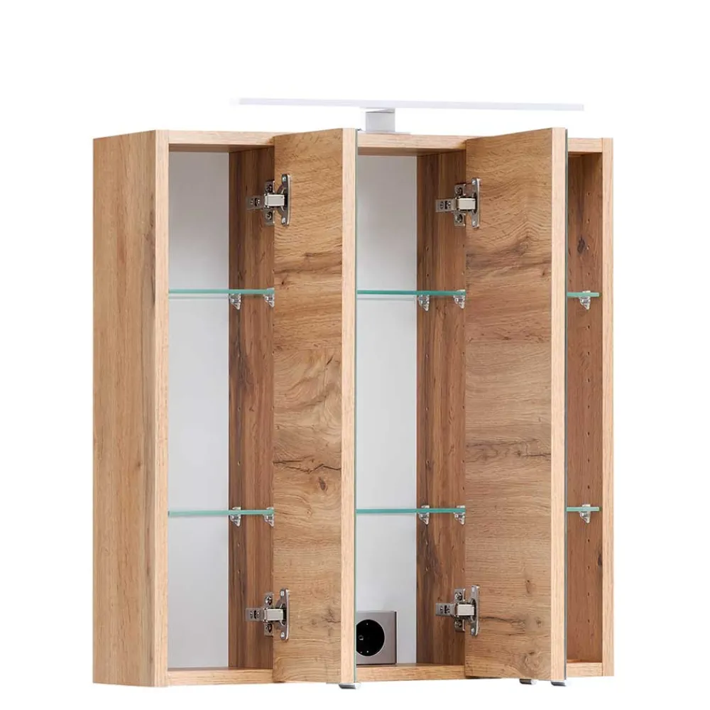 Wohnen Bad-Spiegelschränke*Bad Spiegelschrank in Wildeiche Optik - Drumias