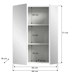 Wohnen Bad Spiegelschrank mit asymmetrischen Türen - Vitablos