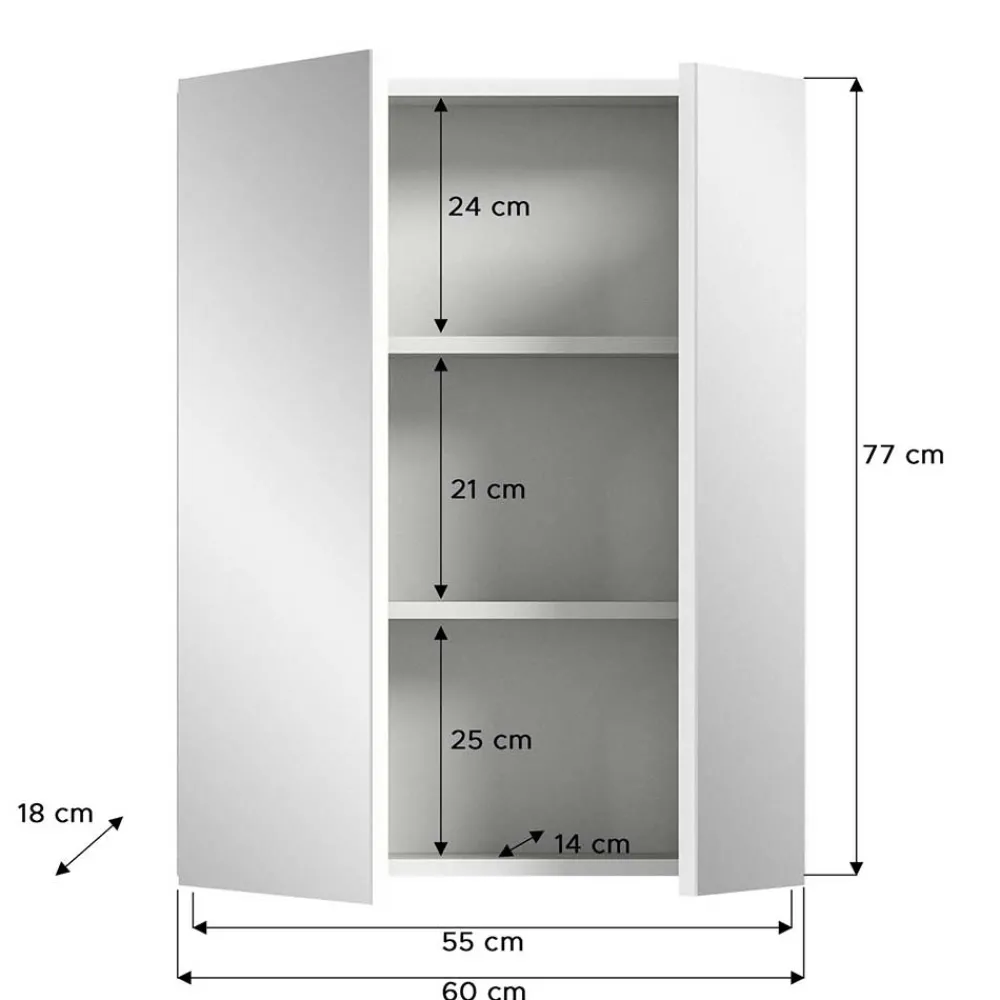 Wohnen Bad Spiegelschrank mit asymmetrischen Türen - Vitablos