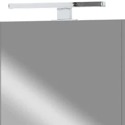 Wohnen Glasmöbel|Bad-Spiegelschränke*Bad Spiegelschrank mit Aufsatzleuchte in Hellgrau - Dolida