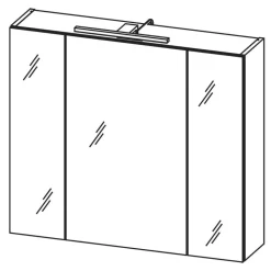 Wohnen Glasmöbel|Bad-Spiegelschränke*Bad Spiegelschrank mit Aufsatzleuchte in Hellgrau - Dolida